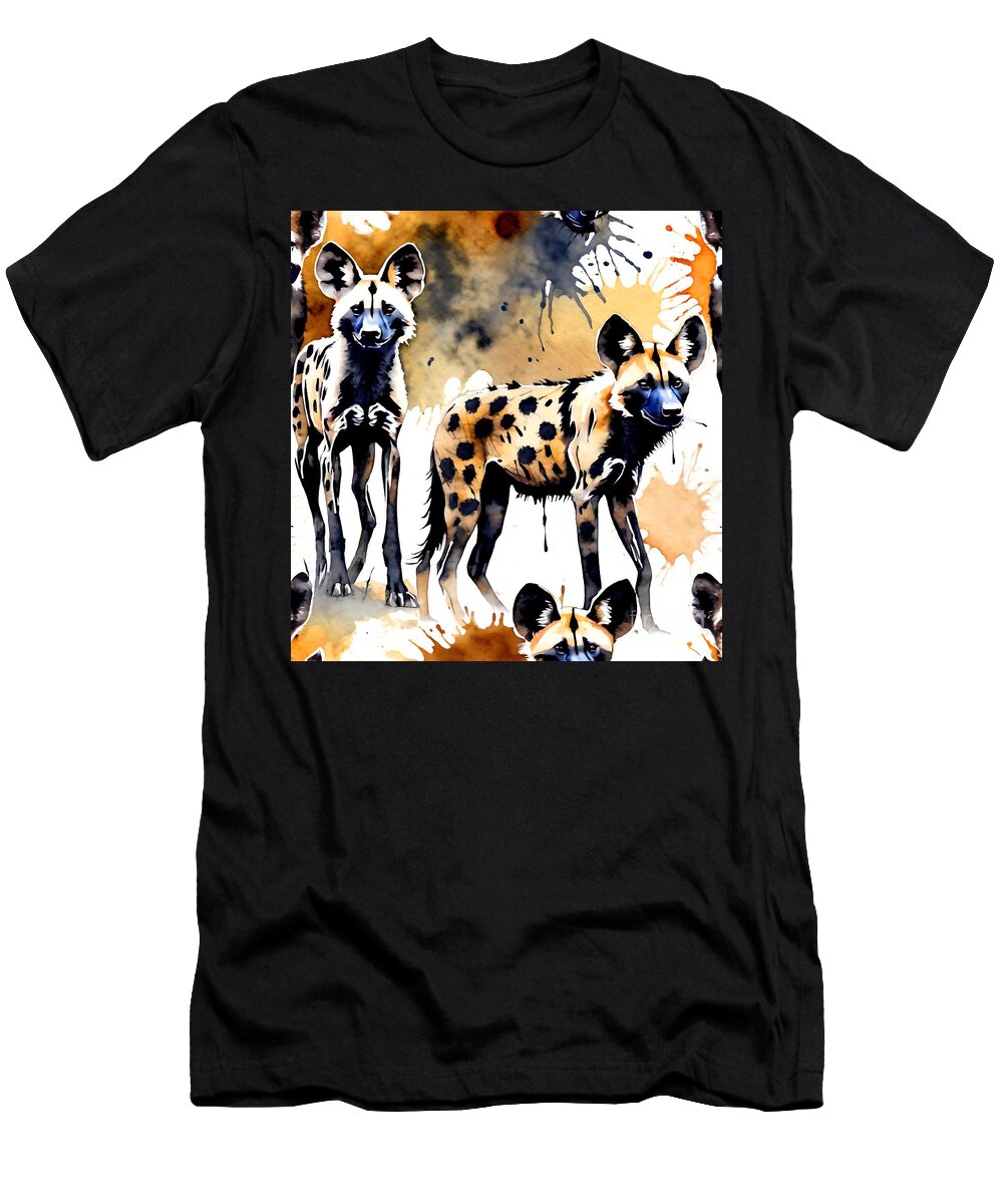 Hyenas Wildlife Evening Africa African Wild Dogs Rhys Jacobson T-Shirt