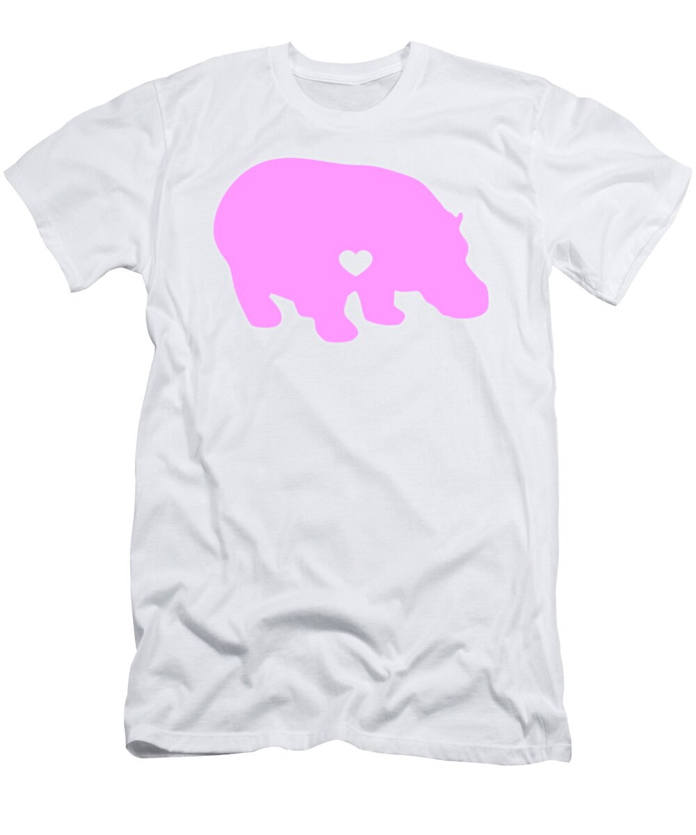 I Love Hippos Cute Hippo Funny Hippopotamus Pink Henry B T-Shirt