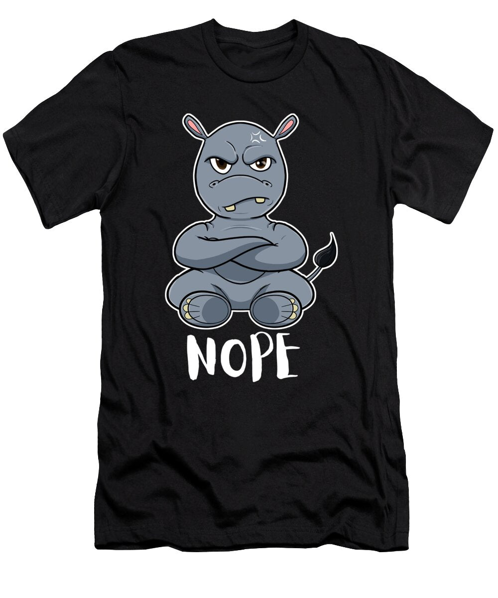 Nope Hippopotamus I Funny Lazy Hippo Maximus Designs T-Shirt