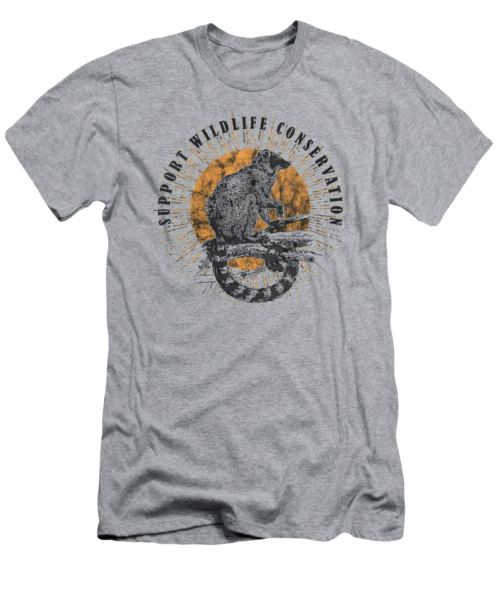 Retro Lemur Wildlife Conservation Animal Lover Gift Michao Krsna T-Shirt